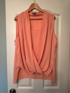 Vince Camuto Coral Draped Sleeveless Blouse